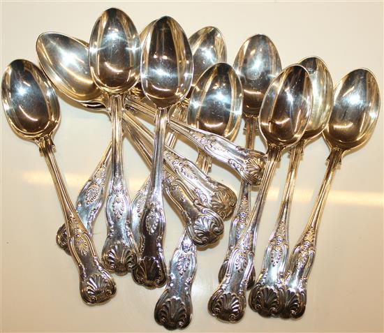 13 matched silver teaspoons